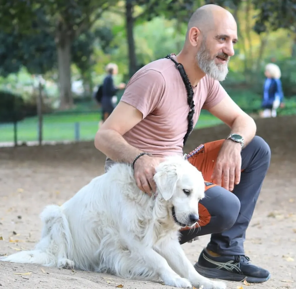 Un moment calme avec un golden retriever
